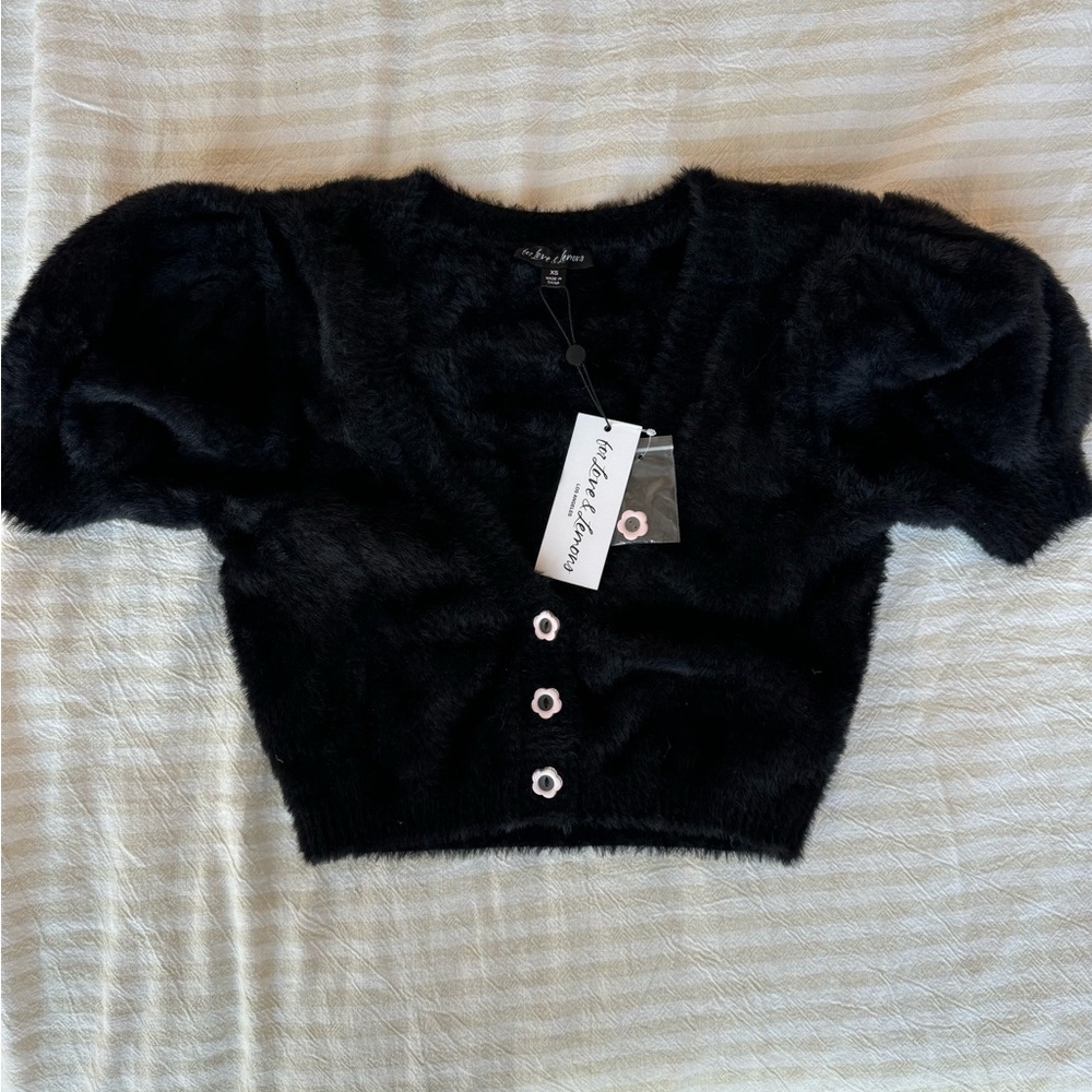 NWT FOR LOVE AND LEMONS Devon Cropped Sweater, XS